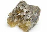 Gemmy, Yellow, Cubic Fluorite Cluster w/ Dolomite - Moscona Mine #219031-1